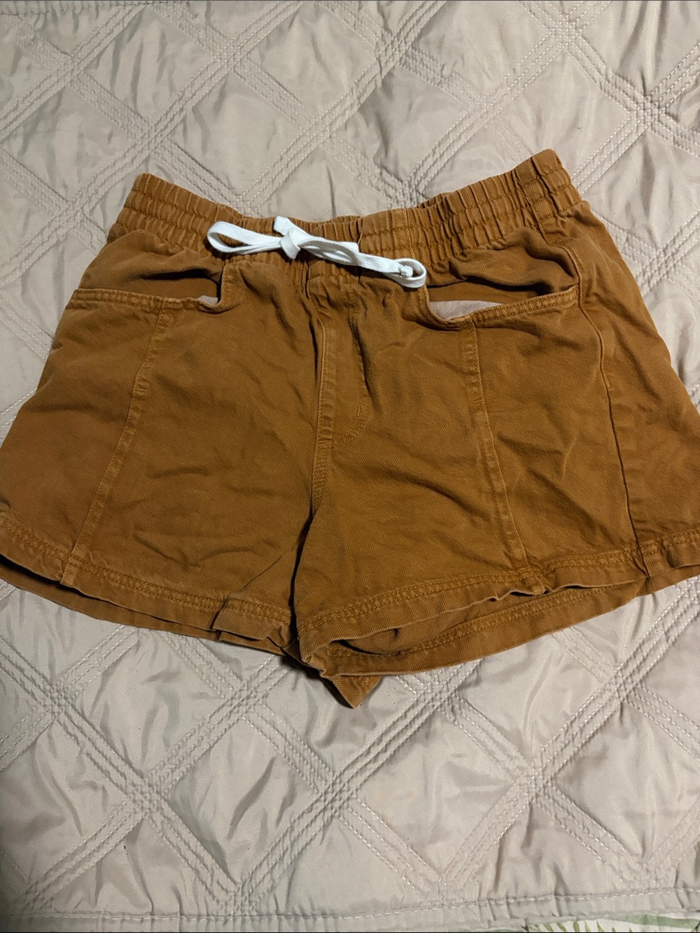 a new day Rust Brown Cotton Drawstring Athletic Shorts